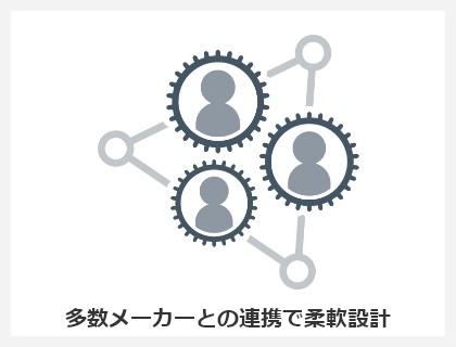 多数メーカーとの連携で柔軟設計