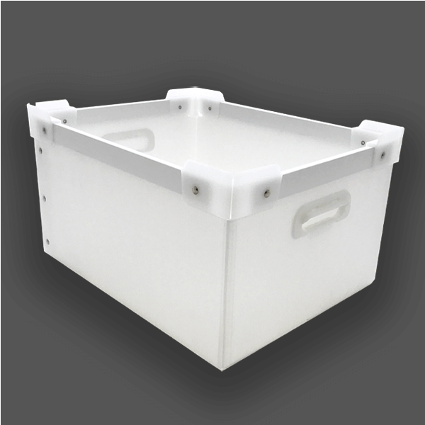 【在庫一掃セール】プラダンBOX L型 プラダンケース 570×340×h230 ホワイト 5個セット