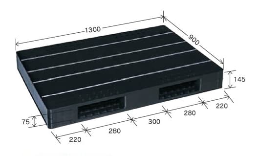 プラスチックパレット DA-JCK-R2-090130 黒 岐阜プラスチック工業(RISU)製