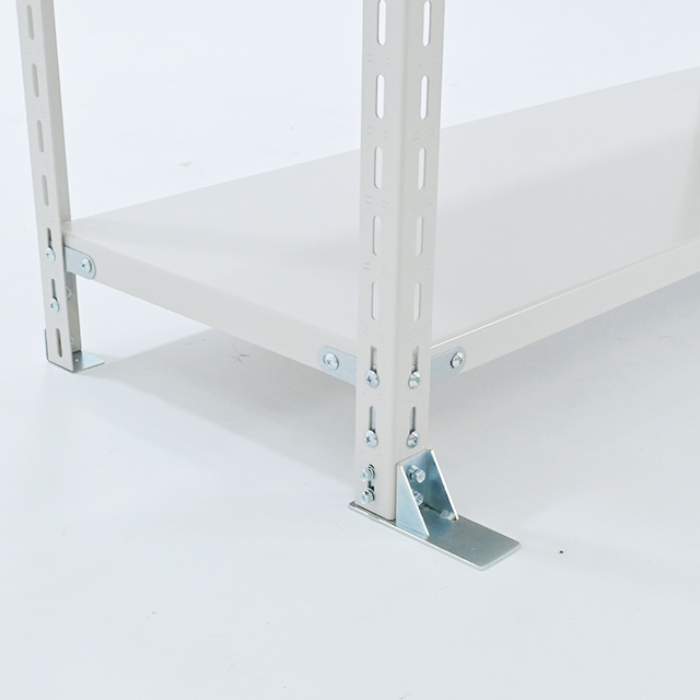 転倒防止ベース付きスチールラック YSシリーズ 耐荷重120kg/段 ホワイトグレー 高さ2400×横幅1500×奥行600×9段(枚) 単体形式